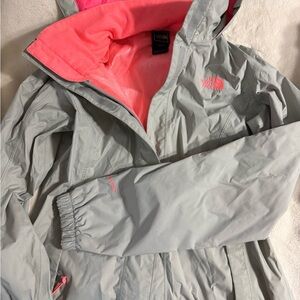 The North Face Women's Light Gray Jacket with Pink Lining